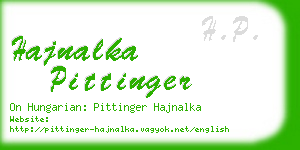 hajnalka pittinger business card